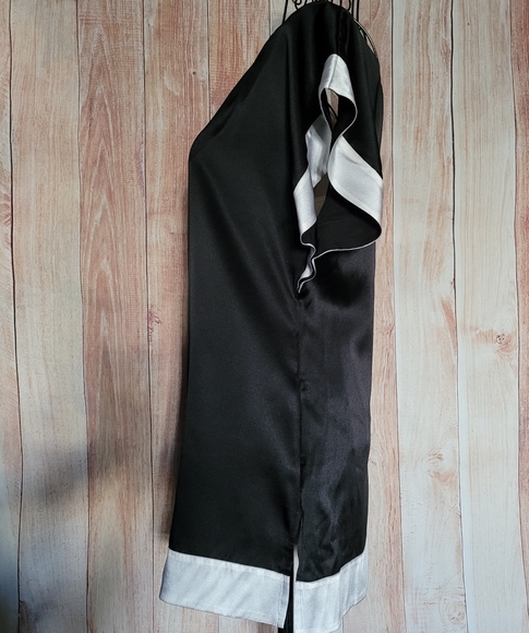 bebe Black and White Silk Blouse - Picture 4 of 7